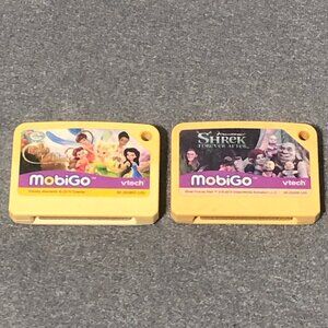 VTech MobiGo Game Cartridge Lot Of 2 Shrek and Tinkerbell